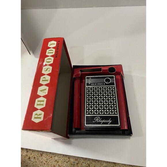 Untested Vintage Rhapsody Solid State 8 AM Pocket Radio Model RY-868 9 Volt - Picture 1 of 11